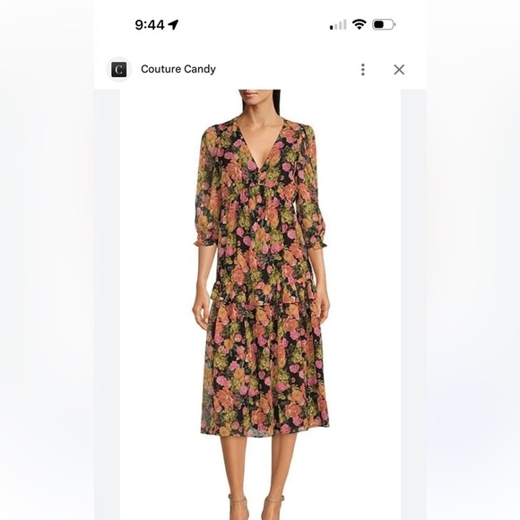 Maison Tara Dresses & Skirts - Maison Tara Quarter Sleeve Maxi Floral Dress Size 16 Flowy Party fall office